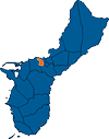Guam Map with the village of AganaHeights highlighted