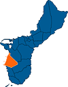Guam Map with the village of Agat highlighted