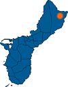 Guam Map with Andersen Air Force Base highlighted