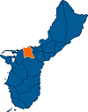 Guam Map with the village of Asan-Maina highlighted