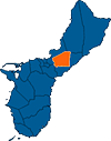 Guam Map with the village of Barrigada highlighted