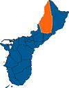 Guam Map with the village of Dededo highlighted