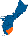 Guam Map with the village of Inarajan highlighted