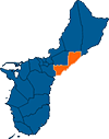 Guam Map with the village of Mangilao highlighted