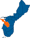 Guam Map with the village of Santa Rita highlighted