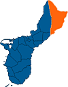 Guam Map with the village of Yigo highlighted