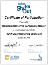 ShakeOut Certificate image