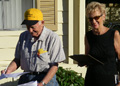 Responders checking OK signs in Vallecity Mobile Home Park