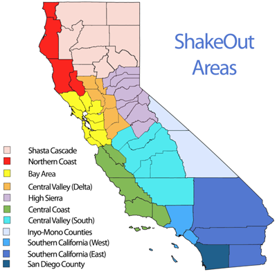 ShakeOut Area Map