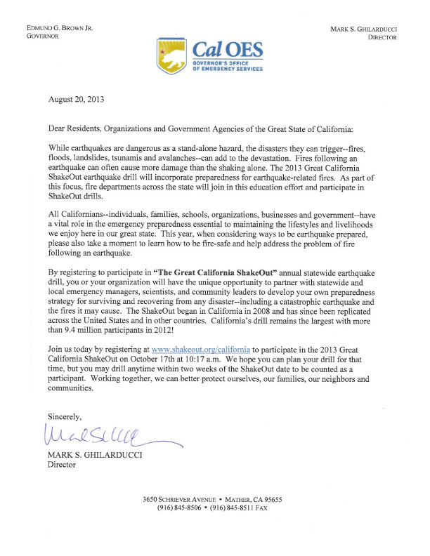 CalOES Letter