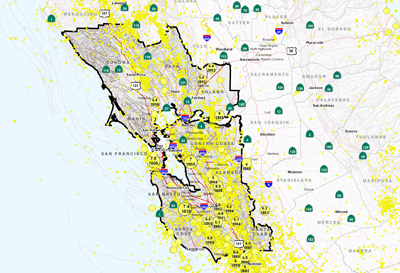 Bay Area Epicenters and Faults