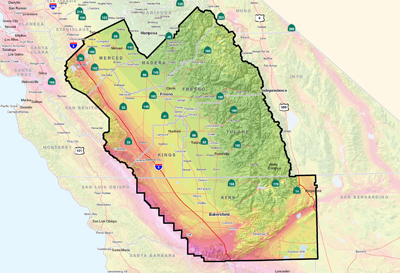 Central Valley (South) Area Shaking Potential