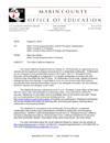 Marin County Office of Education Letter