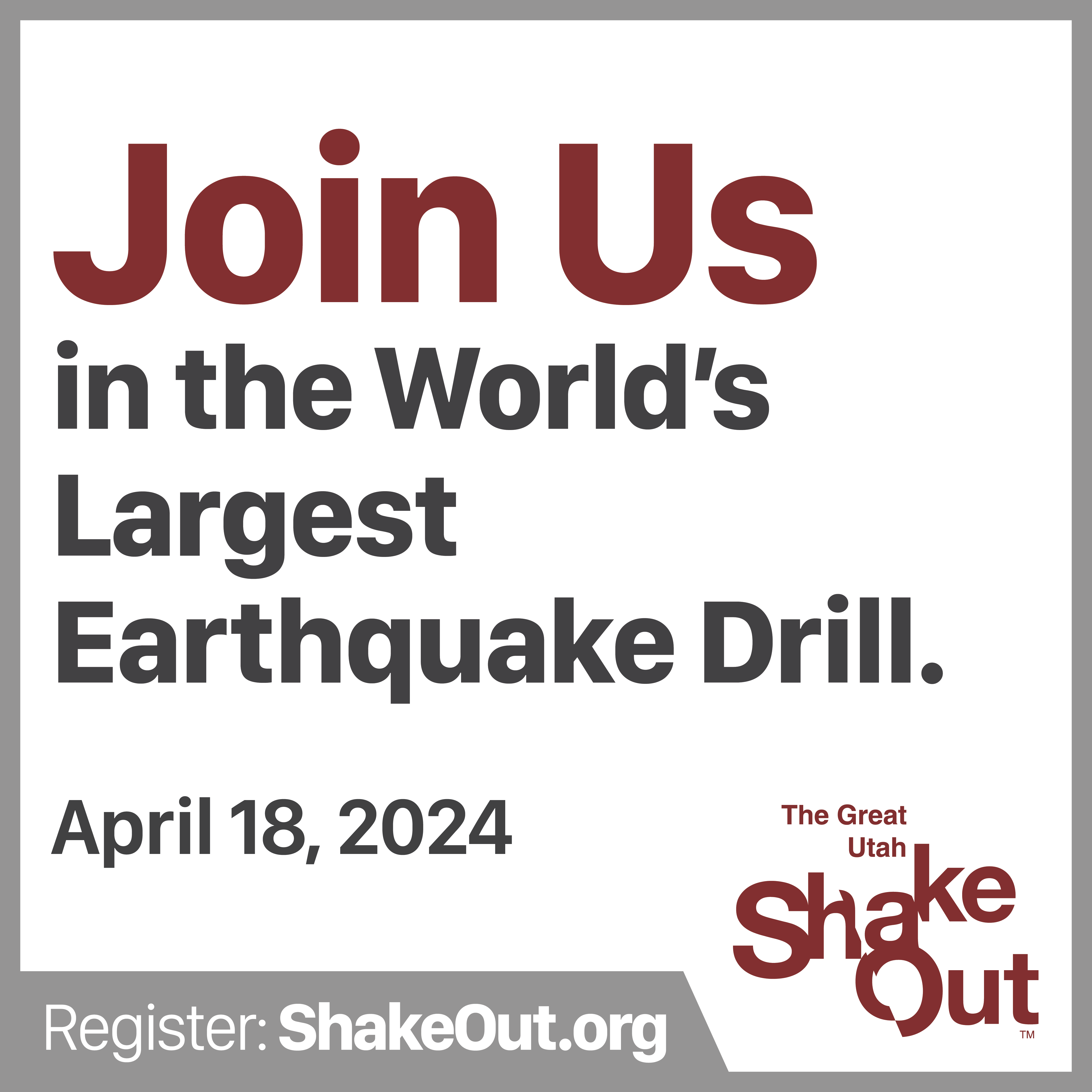 Join Us ShakeOut promotional graphic.