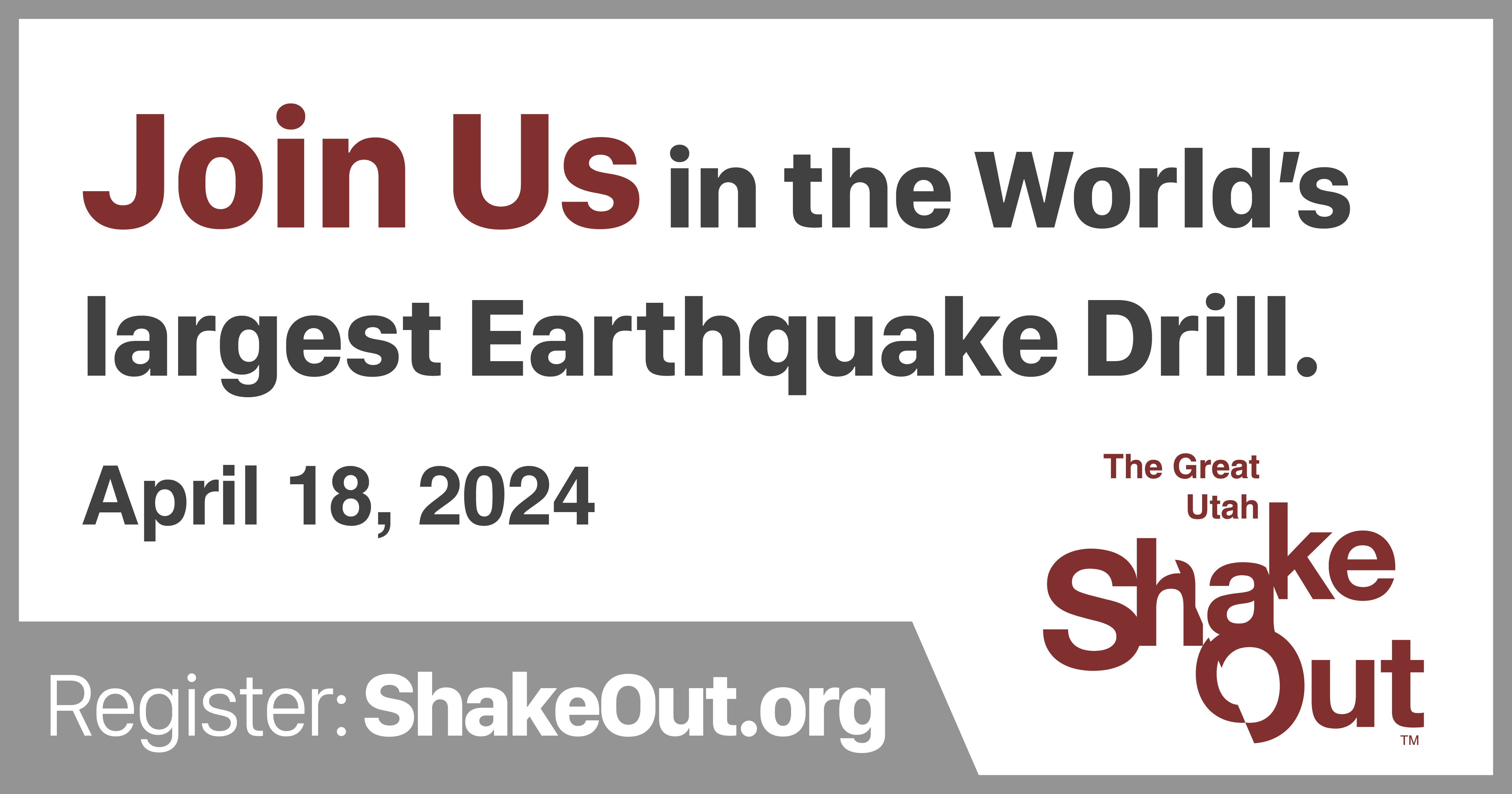 Join Us ShakeOut promotional graphic.