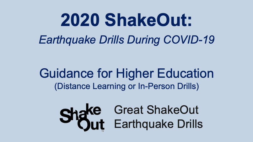 Higher Education ShakeOut Intro Slide