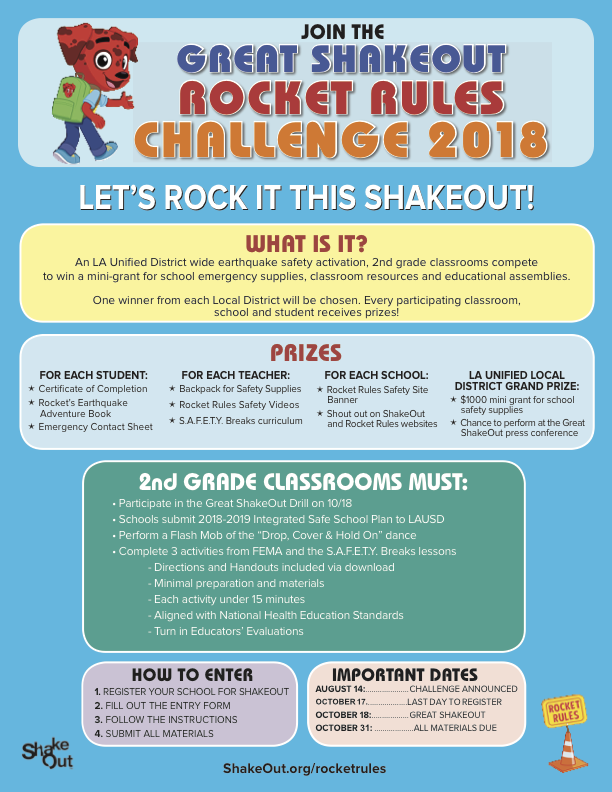 Great ShakeOut Rocket Rules Challenge 2018