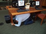 Staff and customers at the Alameda Free Library participated in the ShakeOut. Everyone was safe.