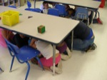 Miss Dee Dee & Miss Michelle's 4 yr old class got under the table during the 