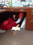 K.S. is prepared to shelter in place under her desk