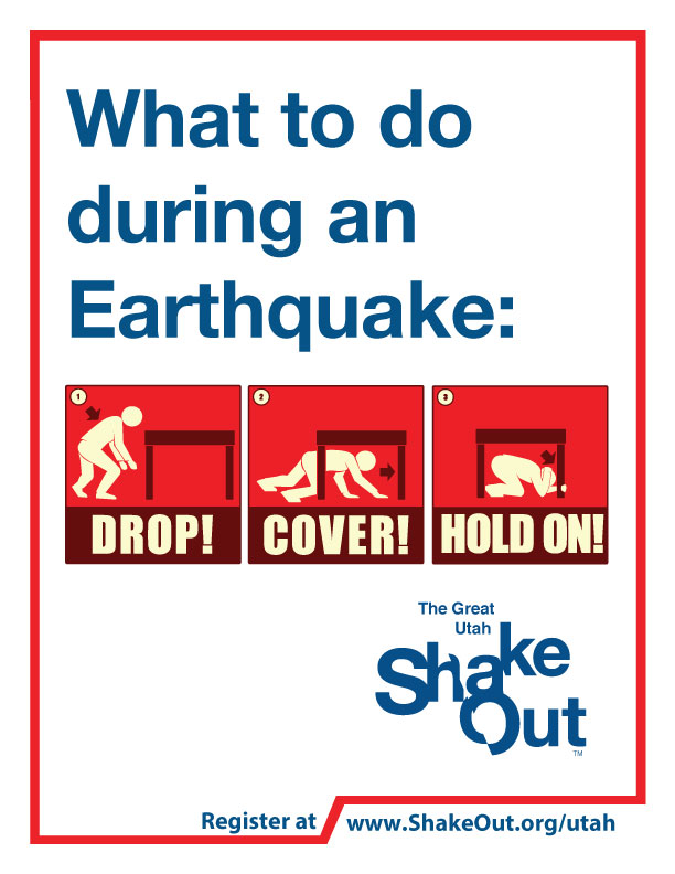 the great utah shakeout resources lay out of flyers about earthquake